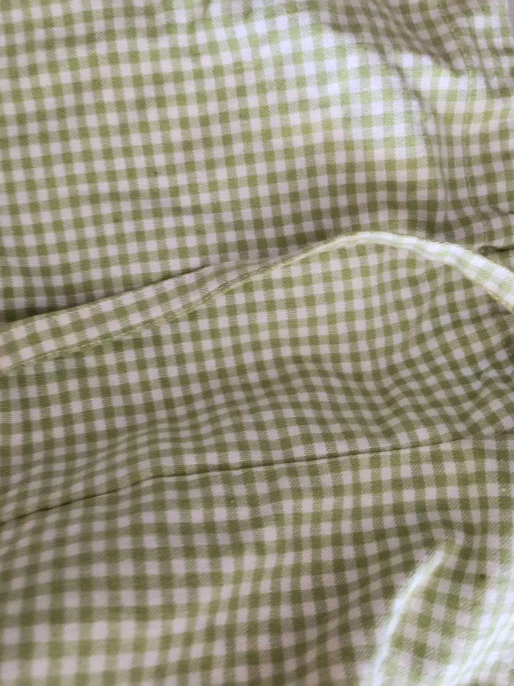 Pottery Barn Kids Light Green and White Gingham Cotton Basket liner